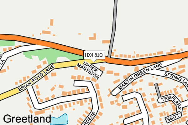 HX4 8JQ map - OS OpenMap – Local (Ordnance Survey)