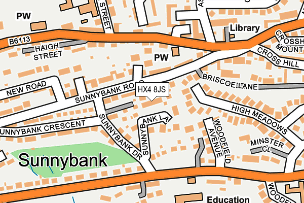 HX4 8JS map - OS OpenMap – Local (Ordnance Survey)