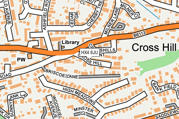 HX4 8JU map - OS OpenMap – Local (Ordnance Survey)