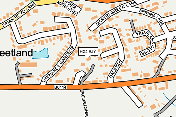 HX4 8JY map - OS OpenMap – Local (Ordnance Survey)