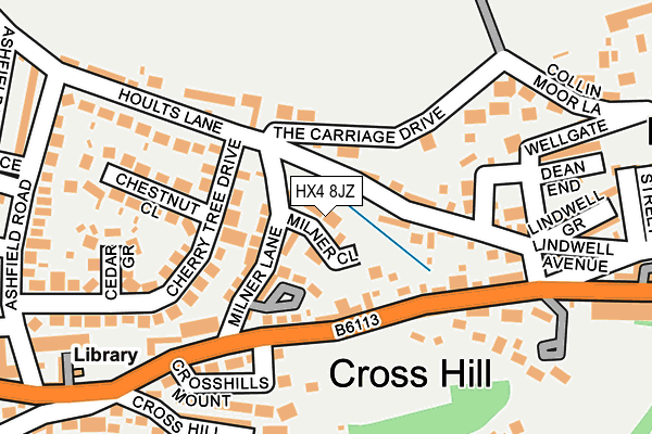 HX4 8JZ map - OS OpenMap – Local (Ordnance Survey)