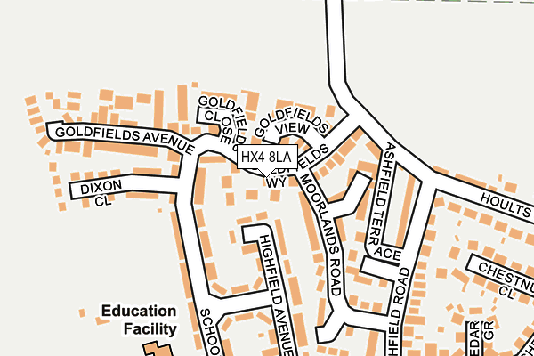 HX4 8LA map - OS OpenMap – Local (Ordnance Survey)