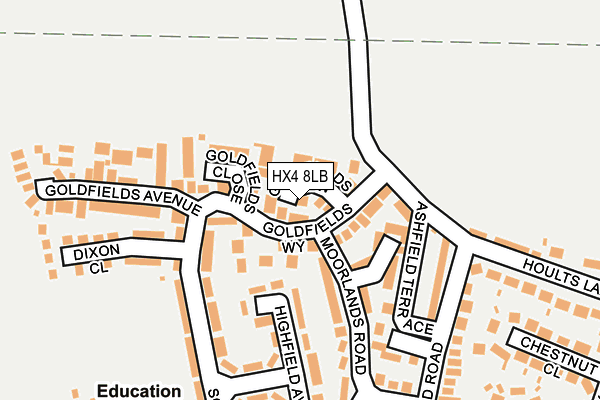 HX4 8LB map - OS OpenMap – Local (Ordnance Survey)