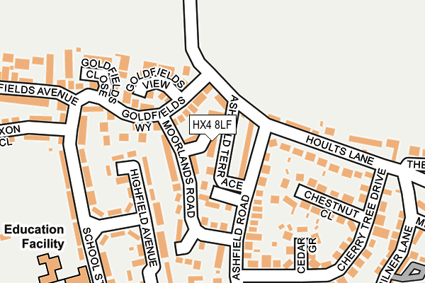 HX4 8LF map - OS OpenMap – Local (Ordnance Survey)