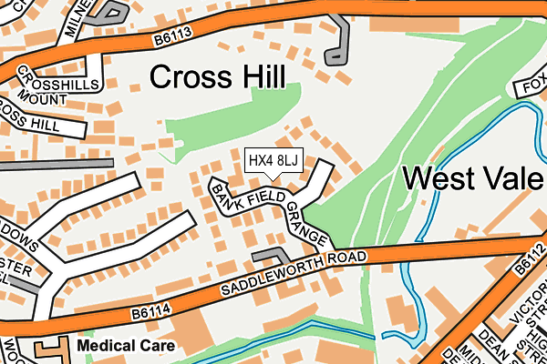 HX4 8LJ map - OS OpenMap – Local (Ordnance Survey)