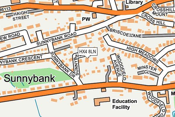 HX4 8LN map - OS OpenMap – Local (Ordnance Survey)