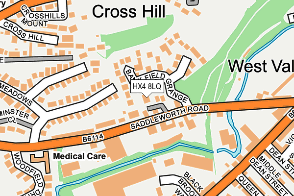 HX4 8LQ map - OS OpenMap – Local (Ordnance Survey)