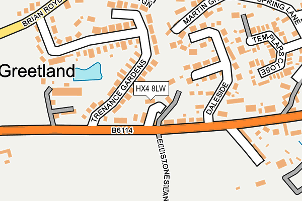 HX4 8LW map - OS OpenMap – Local (Ordnance Survey)