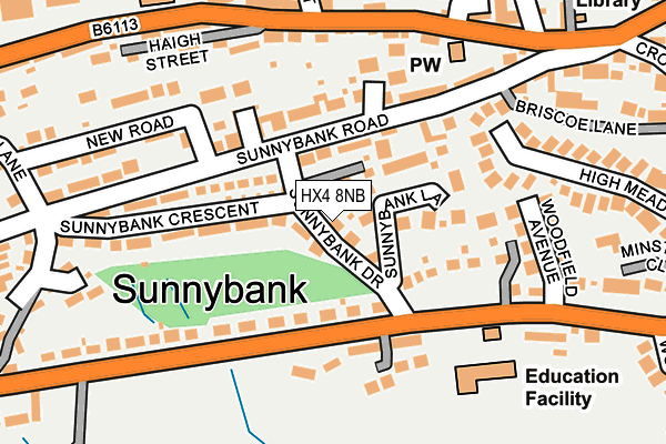 HX4 8NB map - OS OpenMap – Local (Ordnance Survey)