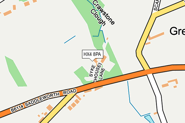 HX4 8PA map - OS OpenMap – Local (Ordnance Survey)