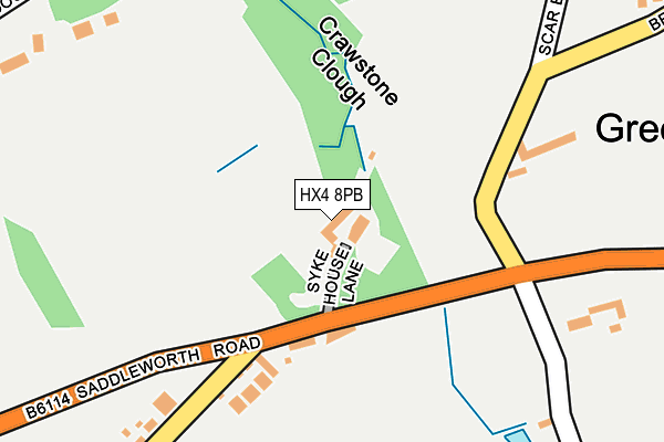 HX4 8PB map - OS OpenMap – Local (Ordnance Survey)