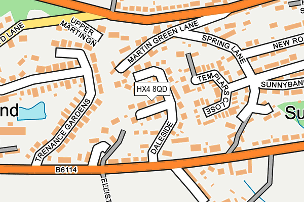 HX4 8QD map - OS OpenMap – Local (Ordnance Survey)