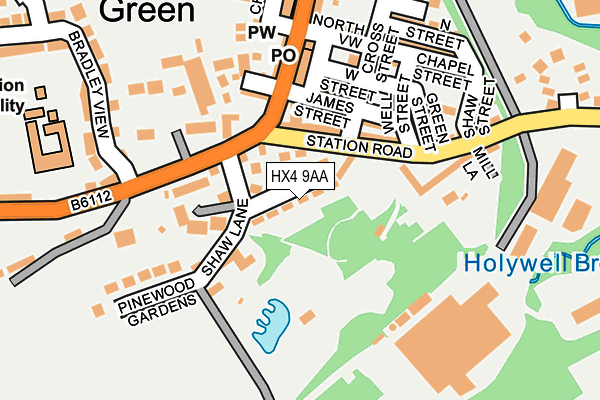 HX4 9AA map - OS OpenMap – Local (Ordnance Survey)