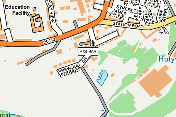 HX4 9AB map - OS OpenMap – Local (Ordnance Survey)