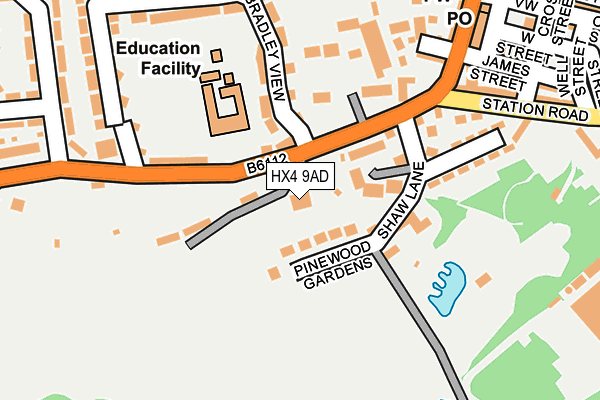 HX4 9AD map - OS OpenMap – Local (Ordnance Survey)