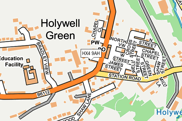 HX4 9AH map - OS OpenMap – Local (Ordnance Survey)