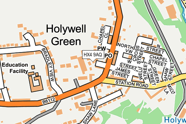 HX4 9AQ map - OS OpenMap – Local (Ordnance Survey)