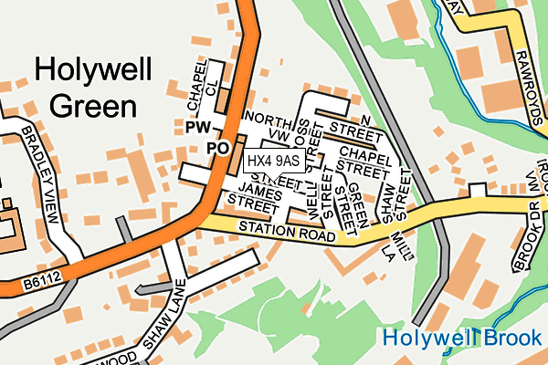 HX4 9AS map - OS OpenMap – Local (Ordnance Survey)