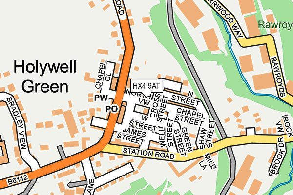 HX4 9AT map - OS OpenMap – Local (Ordnance Survey)