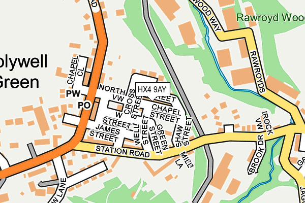 HX4 9AY map - OS OpenMap – Local (Ordnance Survey)