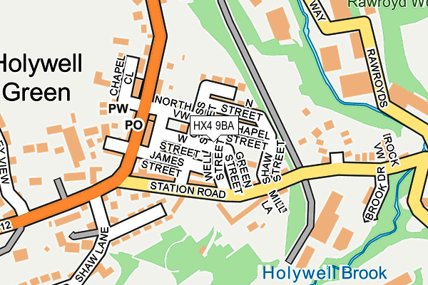 HX4 9BA map - OS OpenMap – Local (Ordnance Survey)