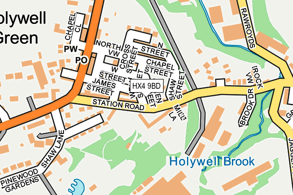 HX4 9BD map - OS OpenMap – Local (Ordnance Survey)