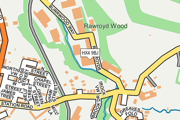 HX4 9BJ map - OS OpenMap – Local (Ordnance Survey)