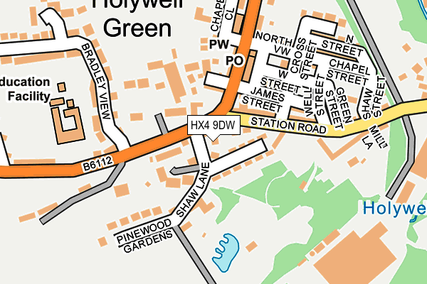 HX4 9DW map - OS OpenMap – Local (Ordnance Survey)