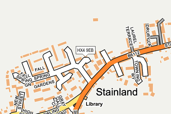 HX4 9EB map - OS OpenMap – Local (Ordnance Survey)