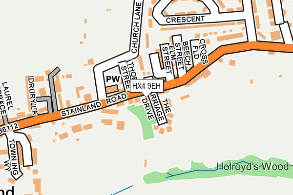 HX4 9EH map - OS OpenMap – Local (Ordnance Survey)