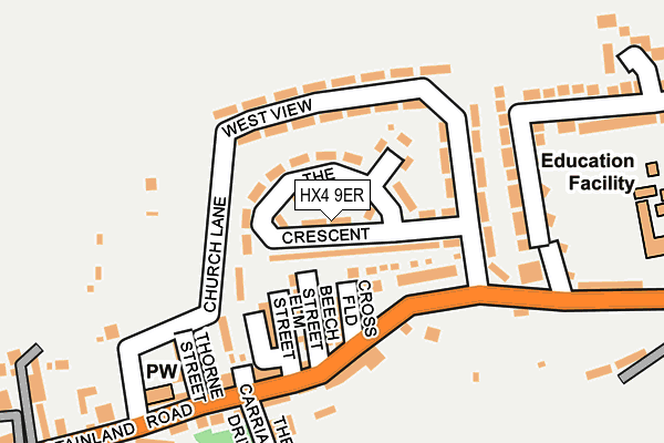 HX4 9ER map - OS OpenMap – Local (Ordnance Survey)