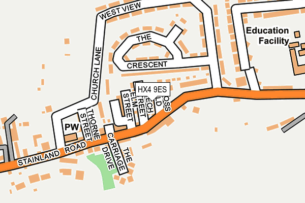 HX4 9ES map - OS OpenMap – Local (Ordnance Survey)