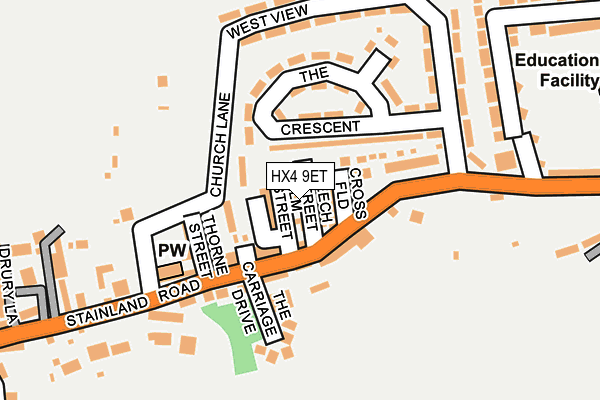HX4 9ET map - OS OpenMap – Local (Ordnance Survey)