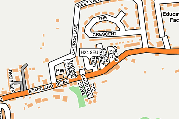HX4 9EU map - OS OpenMap – Local (Ordnance Survey)
