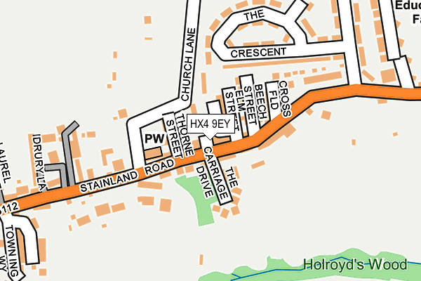 HX4 9EY map - OS OpenMap – Local (Ordnance Survey)