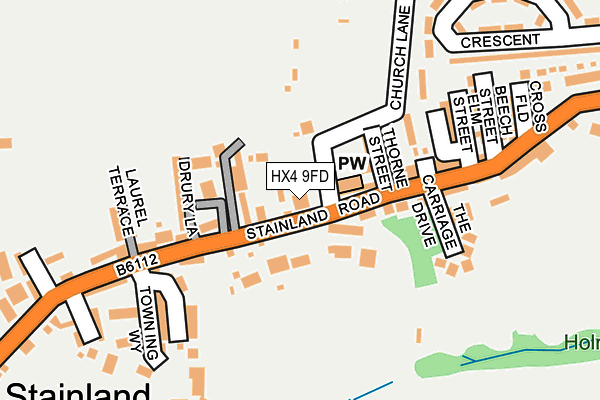 HX4 9FD map - OS OpenMap – Local (Ordnance Survey)