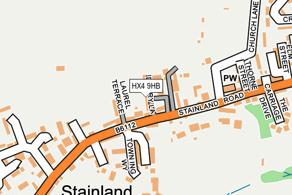 HX4 9HB map - OS OpenMap – Local (Ordnance Survey)