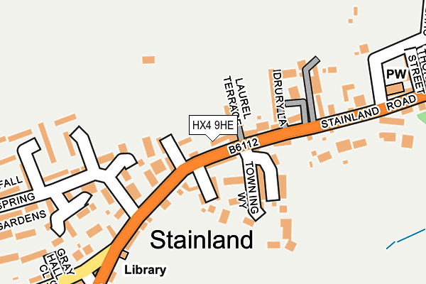HX4 9HE map - OS OpenMap – Local (Ordnance Survey)