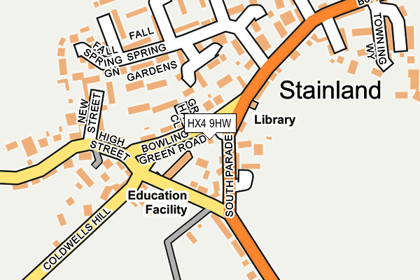 HX4 9HW map - OS OpenMap – Local (Ordnance Survey)