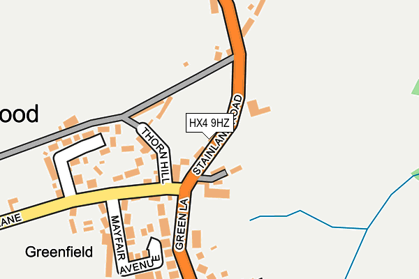 HX4 9HZ map - OS OpenMap – Local (Ordnance Survey)