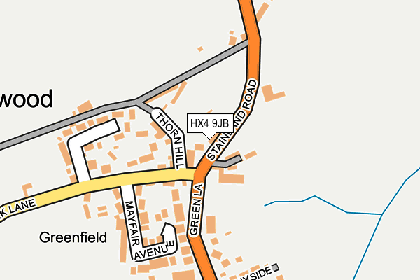 HX4 9JB map - OS OpenMap – Local (Ordnance Survey)