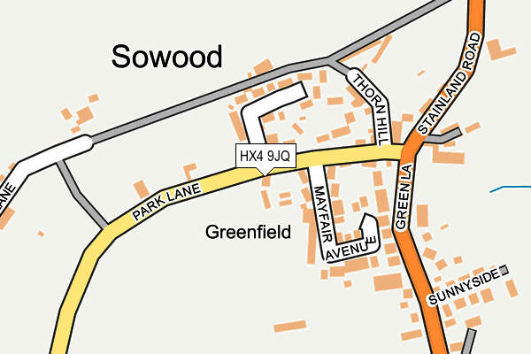 HX4 9JQ map - OS OpenMap – Local (Ordnance Survey)