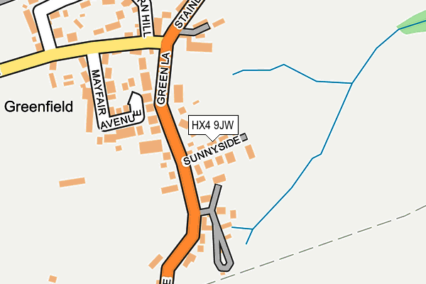 HX4 9JW map - OS OpenMap – Local (Ordnance Survey)