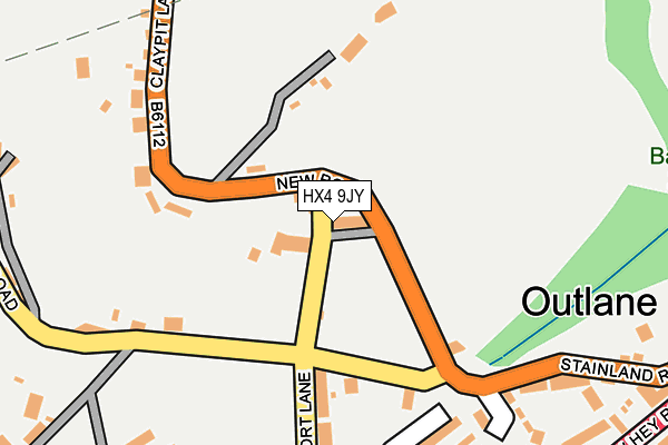 HX4 9JY map - OS OpenMap – Local (Ordnance Survey)