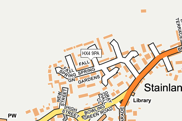 HX4 9PA map - OS OpenMap – Local (Ordnance Survey)