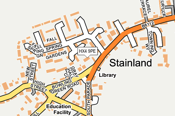 HX4 9PE map - OS OpenMap – Local (Ordnance Survey)