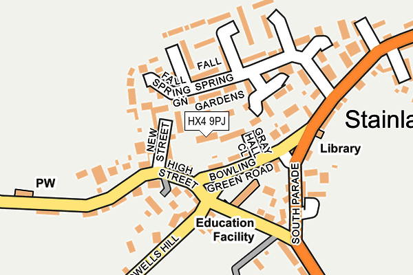 HX4 9PJ map - OS OpenMap – Local (Ordnance Survey)