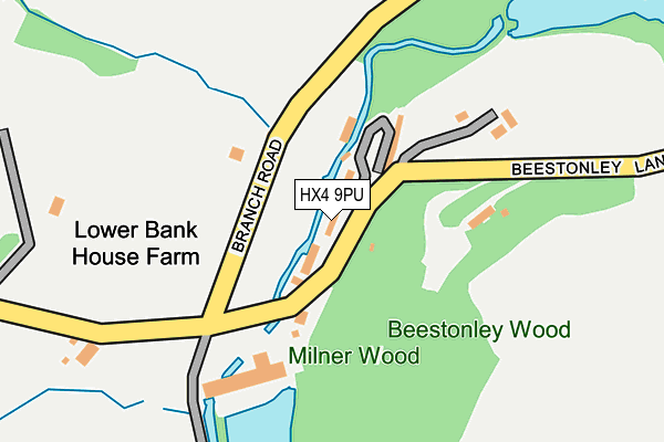 HX4 9PU map - OS OpenMap – Local (Ordnance Survey)