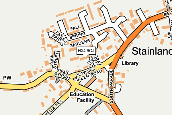 HX4 9QJ map - OS OpenMap – Local (Ordnance Survey)