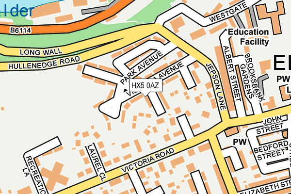HX5 0AZ map - OS OpenMap – Local (Ordnance Survey)